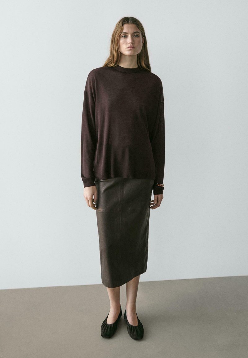Pull écru Col Roulé Et Torsades Avec Laine Et Cachemire - Massimo Dutti Taille S 90509621