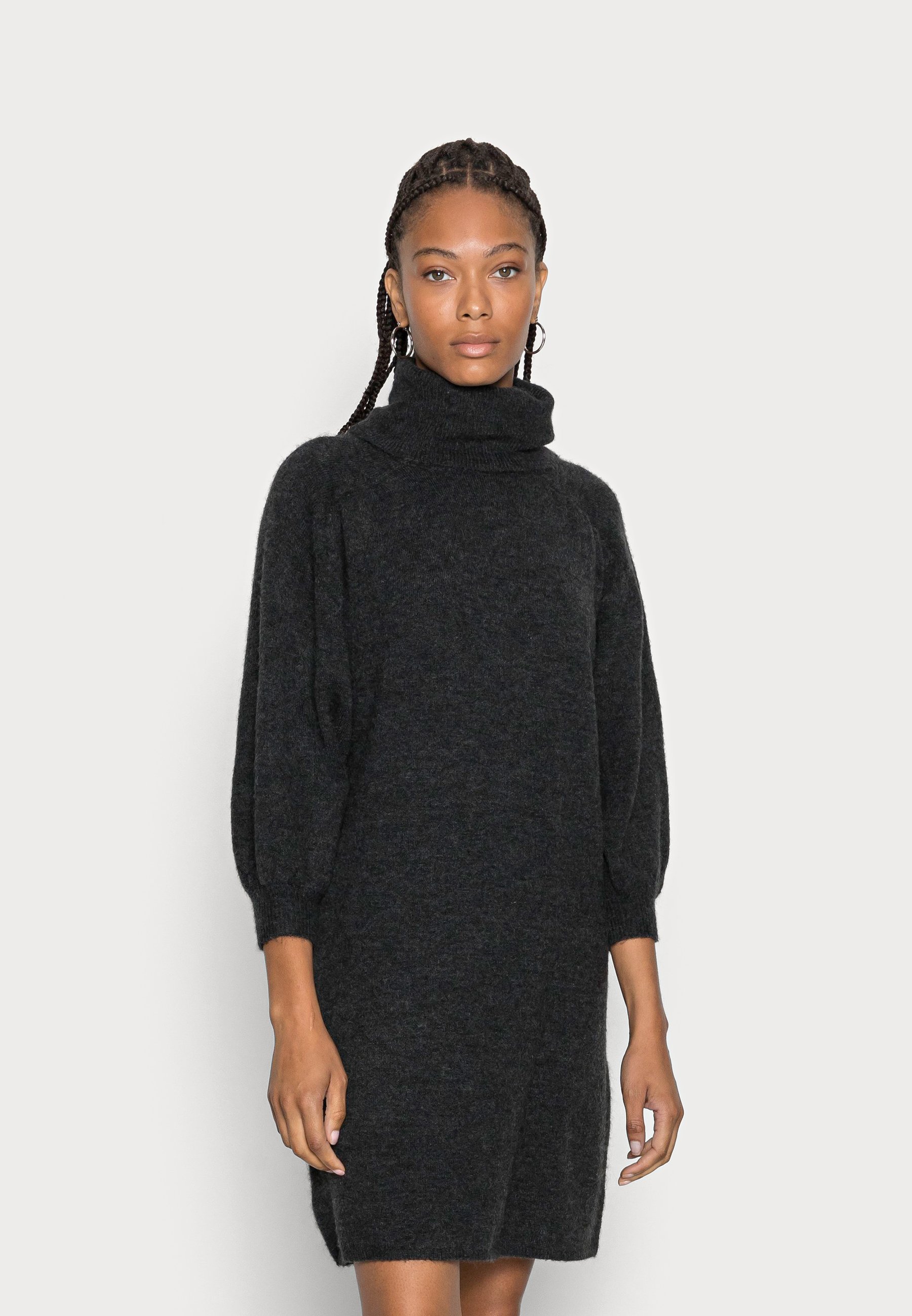 Opus WEWA - Gebreide jurk - slate grey melange/donkergrijs - Zalando.nl