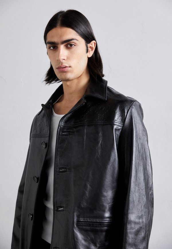 MOONOGRAM EMBOSSED BOXY JACKET - Leather jacket4