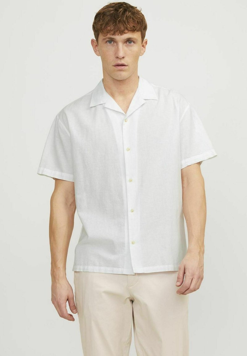 Jack & Jones - JJESUMMER RESORT LINEN MIX SHIRT - Hemd - white, Vergrößern