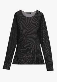 MESH LONG SLEEVED TOP WITH RHINESTONES - Maglietta a manica lunga - black