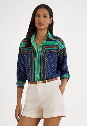 RELAXED FIT BELTING & POLKA-DOT SHIRT - Skjorter - blue multi