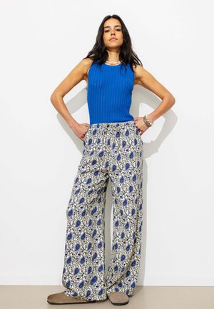 Promod, PANTALON LARGE CEINTURÉ - Pantalon classique - imprimé multicolore