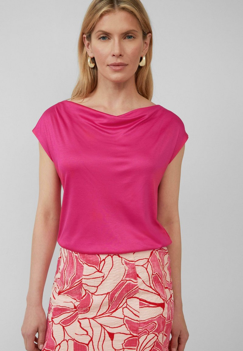 s.Oliver BLACK LABEL MIT WASSERFALL-AUSSCHNITT - T-shirt basic - pink