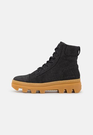 NOXER HGH DNM W - Enkellaarsjes met plateauzool - black