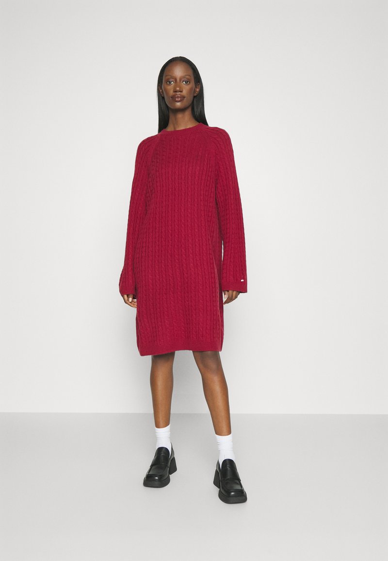 Tommy Hilfiger SOFT AO CABLE CNK Jumper dress rouge/red Zalando