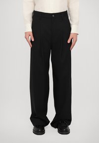 Michael Kors PLEATED WIDE LEG - Nohavice - black