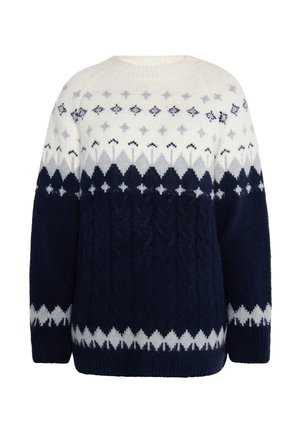 usha FENIA - Strickpullover - marine mehrfarbig