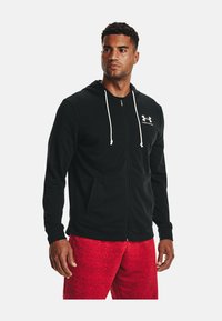 Under Armour - RIVAL - Felpa con zip - black Immagine in miniatura 1