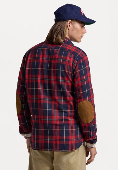 Polo Ralph Lauren CLASSIC FIT SUEDE PATCH PLAID WORKSHIRT - Shirt - red/navy multi