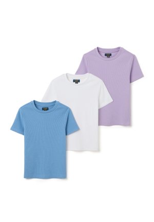 TRIPACK FITTED STRETCH  - T-shirt basic - white purple