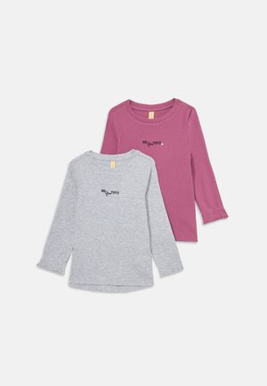 2 PACK UNISEX - Pitkähihainen paita - berry/mottled dark grey