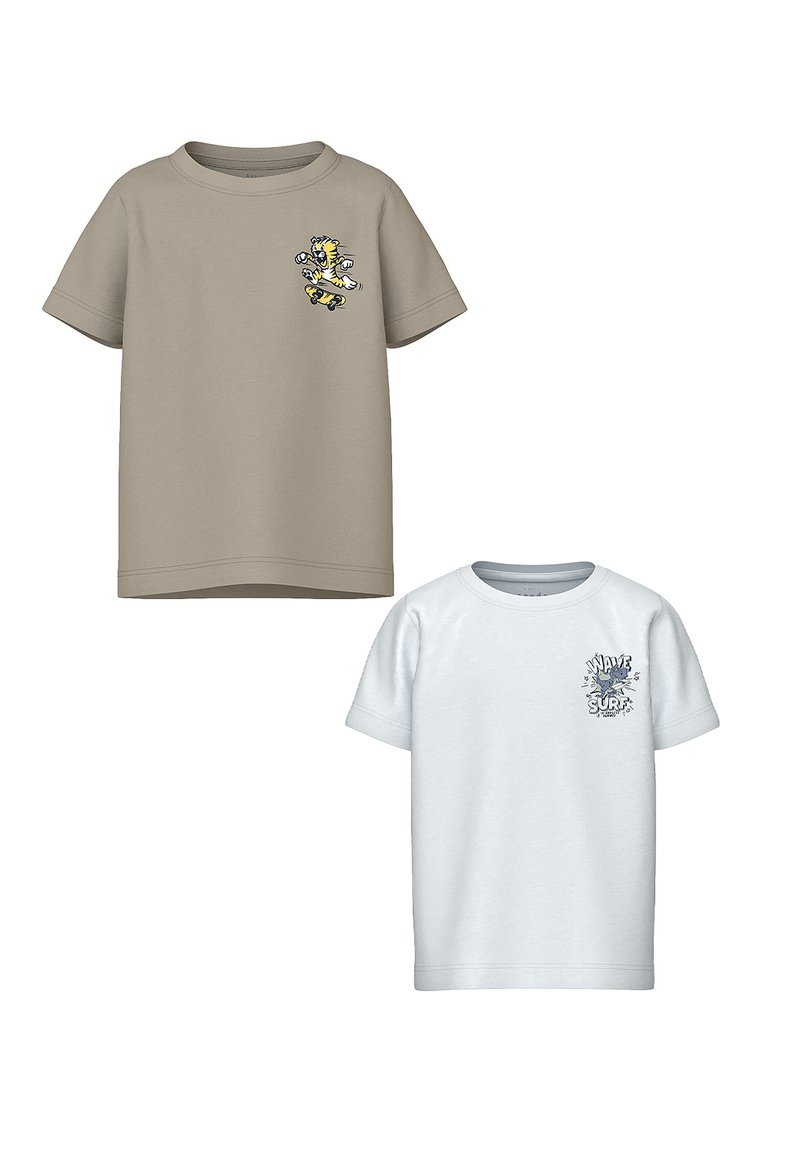 Name it 2ER SET  - Print T-shirt - weiß braun