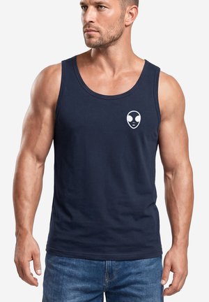 Neverless, TANKTOP HERREN MIT GRAFIK-PRINT - DESIGN ALIEN - TRÄGERSHIRT - Top - navy