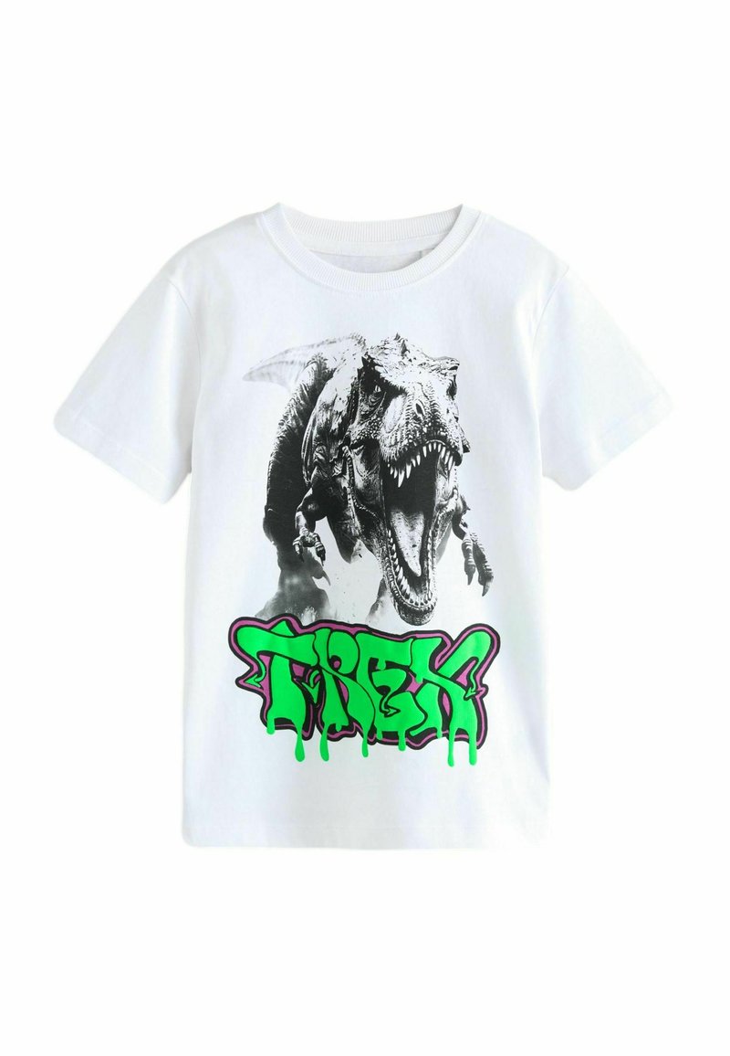 Next SHORT SLEEVE GRAPHIC  REGULAR FIT - Triko s potiskem - white dino