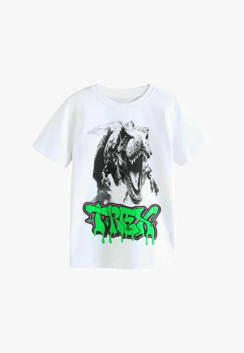 Next SHORT SLEEVE GRAPHIC - REGULAR FIT - T-shirts print - white dino