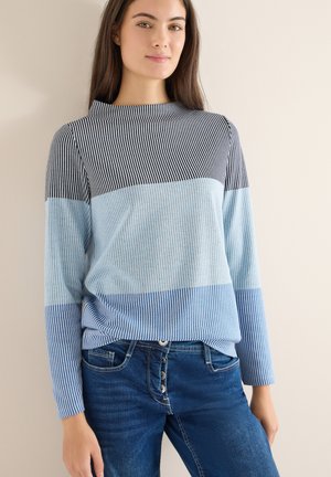 COLORBLOCK JACQUARD - Langarmshirt - blau