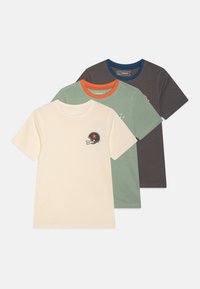 Friboo - 3 PACK - Potiskana majica - dark grey/off-white/mint Miniaturna slika 1