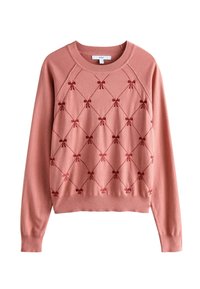 REGULAR FIT - SOFT TOUCH CREW NECK - Svetrík - pink blush embroidered bow