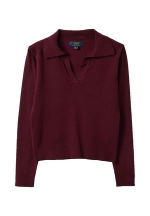 OVS, POLO-COLLAR TOP, REGULAR FIT - Jersey de punto - claret red