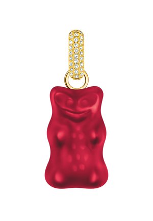 Anhänger - gelbgoldfarben rot weiß
