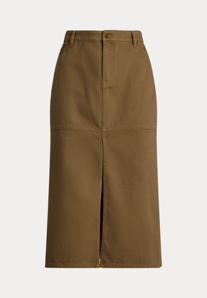 Lauren Ralph Lauren Woman DENIM MAXISKIRT - Jeansrok - honey tan wash