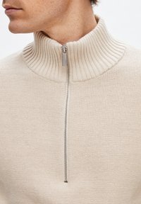 Selected Homme SLHAXEL HALF ZIP - Pulóver - oatmeal detail melange