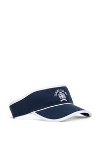 Căciulă de bumbac navy cu tiv alb, având logo-ul "Tommy Jeans" brodat în alb pe față. Brăcarea structurată, design sportiv.