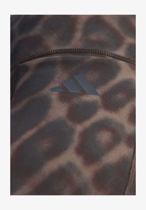 adidas Performance, OPTIME POWER LEOPARD 7/8 - Legíny - black/earth strata