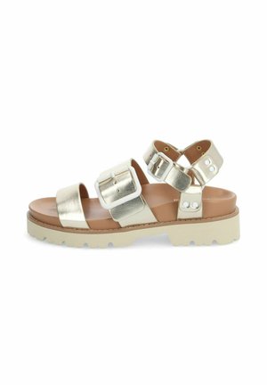 Sandali con plateau - gold
