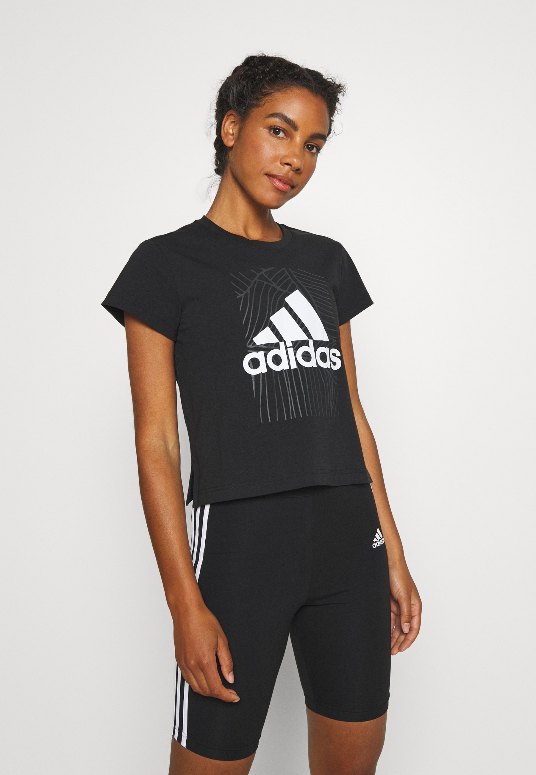 adidas Performance ADI VIBES TEE T Shirt print black adidas Performance ADI VIBES TEE T Shirt print black
