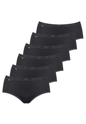 Zwarte katoenen slips set van zes, met een zachte textuur, elastische tailleband met accenten, en een klassieke hipster snit.
