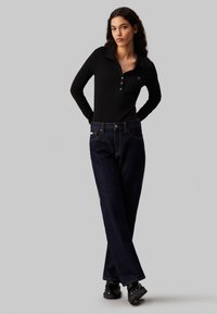 Calvin Klein Jeans Top s dlhým rukávom - black