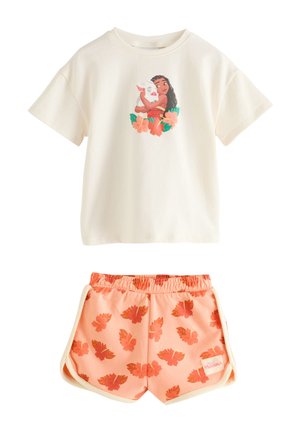 Next REGULAR FIT - DISNEY MOANA SHORT SLEEVE SET - Šortai - coral ecru