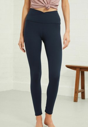 Next RIBBED YOGA - Tights - navy wrap waist
