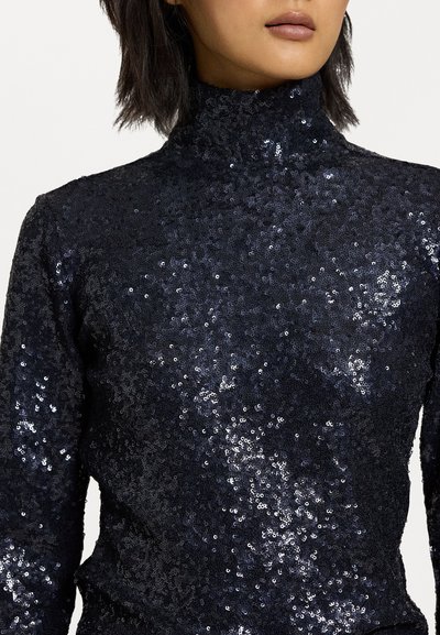 Polo Ralph Lauren SEQUINED TURTLENECK - Top s dlouhým rukávem - deep navy