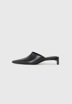 Heeled mules - black