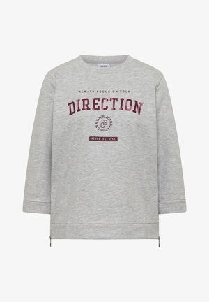 Cecil, 3/4-ARM SHIRT MIT RUNDHALS UND WORDING - Camiseta de manga larga - light grey melange