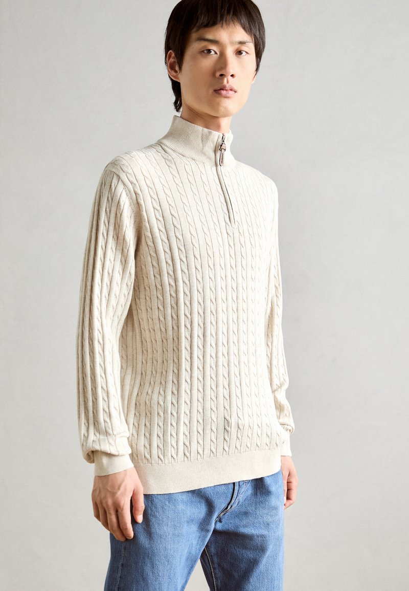 Lindbergh 1/2 ZIP - Maglione - ecru melange