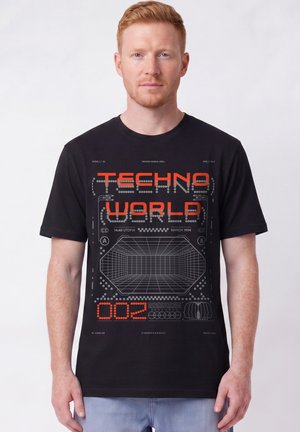 watapparel, TECHNOWORLD UNISEX - T-shirt imprimé - black