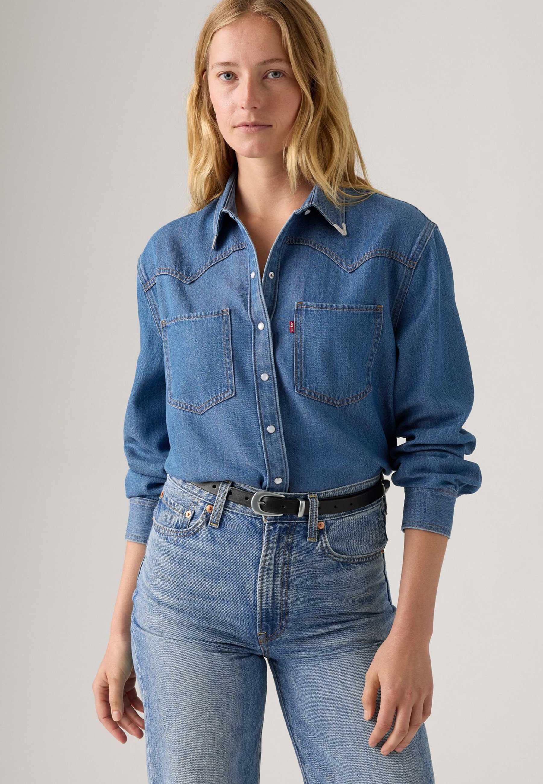 Chemise En Denim Oversize Pour Femme - Coupe Ample Et Confortable - En Coton Chambray Léger