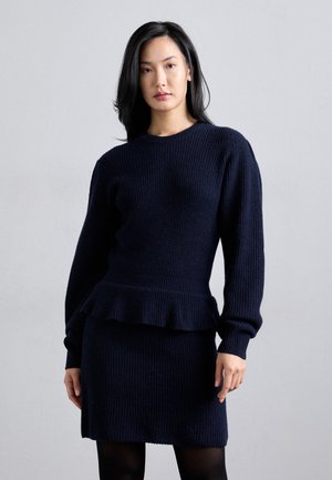 CARMEN PEPLUM DRESS - Vestido de punto - midnight blue