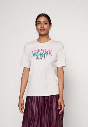 SLOGAN - Print T-shirt - white dove heather