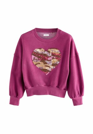 EMBELLISHED HEART - Bluză de molton - berry red