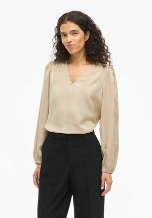 VIELLETTE SMOCK - Bluse - cement
