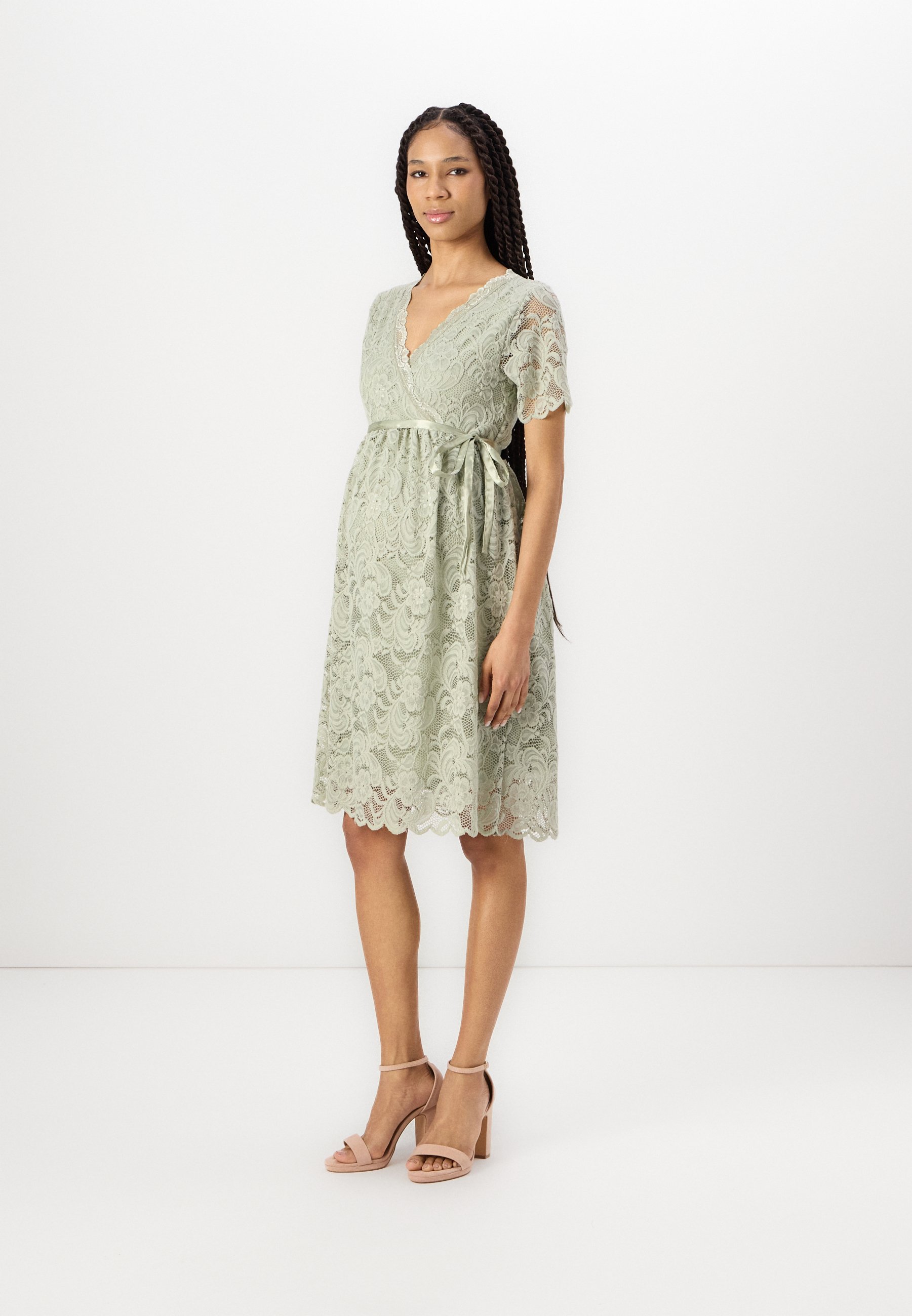 chinese dress ladies MAMALICIOUS Mama Licious Female Maternity Dress Lace Sleeve Mesh :  Amazon.de: Fashion main image 1