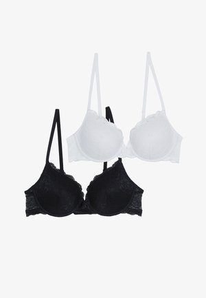 2 PACK - Underwired bra - white/black