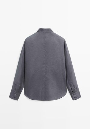 Massimo Dutti, FLOWING VOLUMINOUS SHIRT WITH BUTTON DETAILS - Bluse - blue-grey
