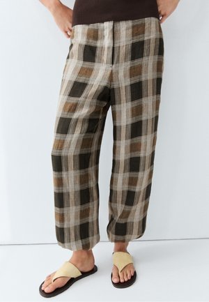 Massimo Dutti CHECK PRINT SAROUEL TROUSERS - Bukser - green