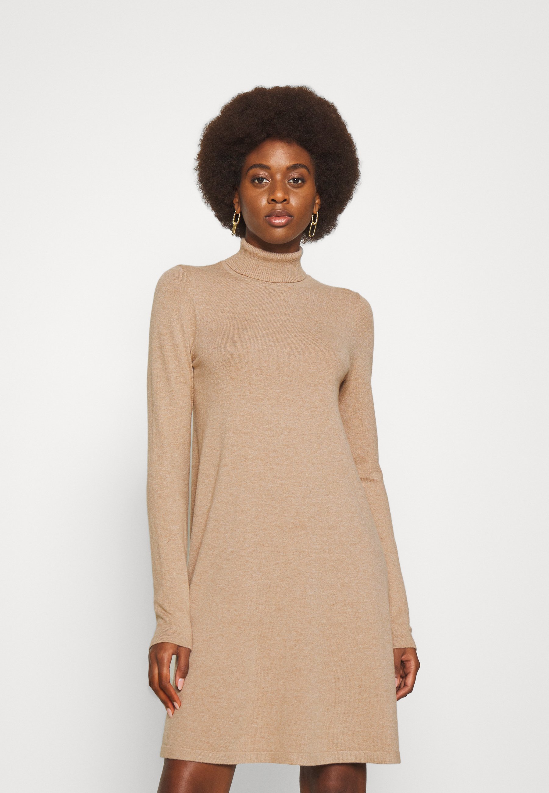 Vero Moda Tall VMHAPPINESS ROLLNECK DRESS - Vestido de punto - tobacco  brown/marrón - Zalando.es